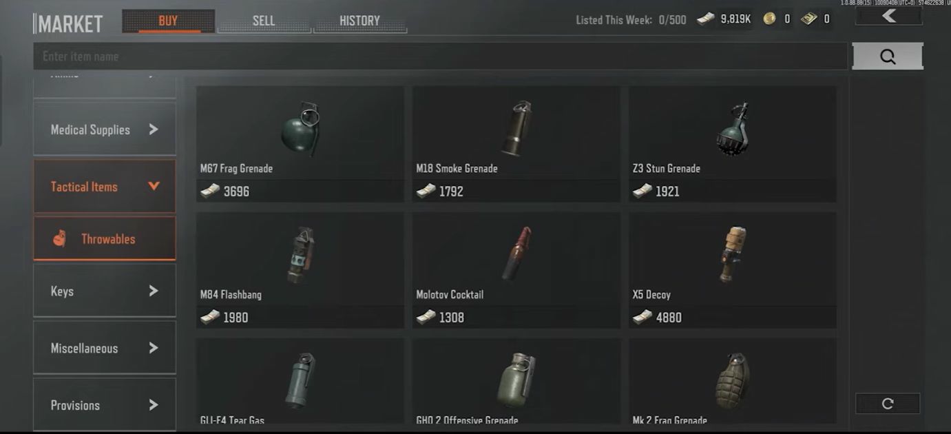 Arena Breakout Infinite Throwables