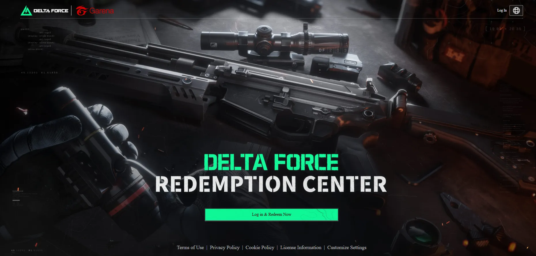 Entre no Redemption Center para iniciar o processod e resgate de código Delta Force mobile