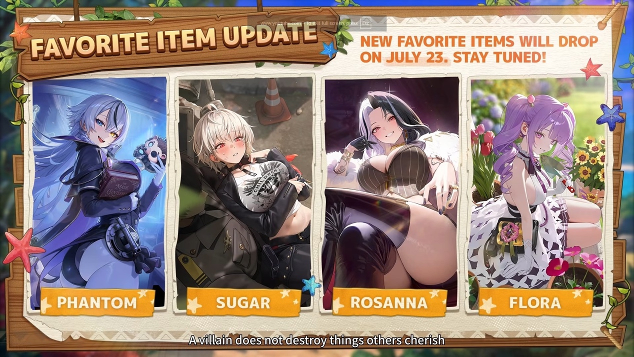 Favorite Items update