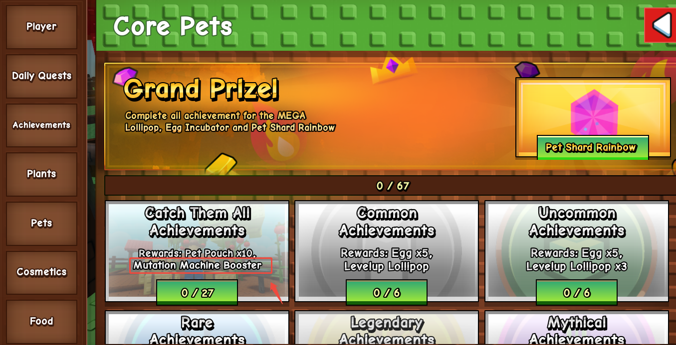 Catch Them All Achievements in Grow a Garden
