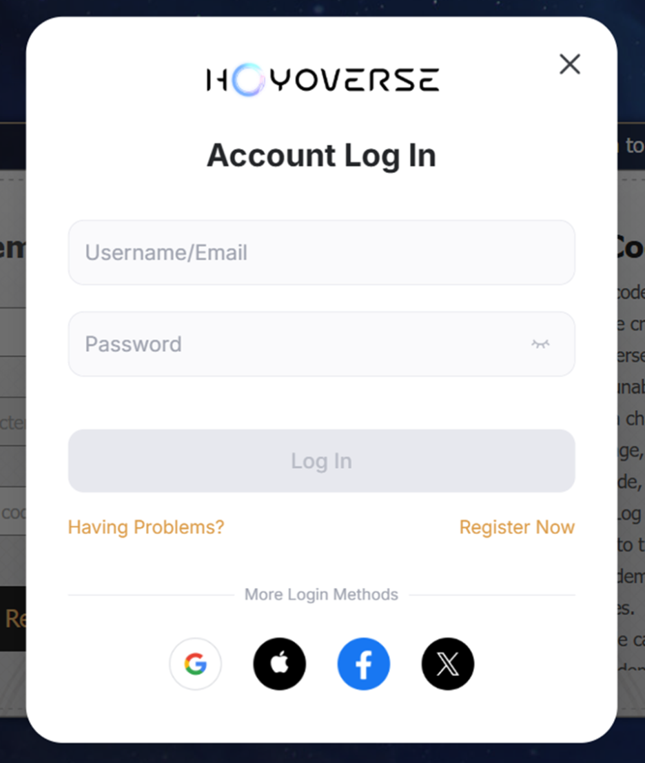  Vincule a sua conta do HSR à sua conta HoYoverse