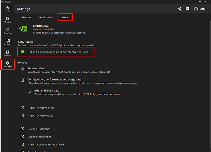NVIDIA setting