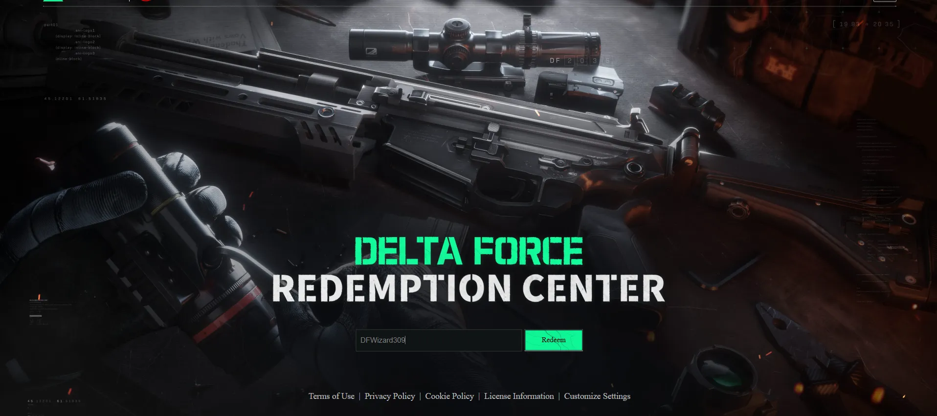 Página do Delta Force Redemption Center