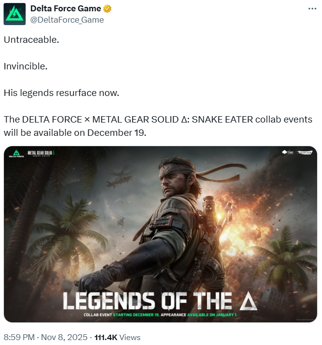 Delta Force × Metal Gear Solid Δ: Snake Eater collab