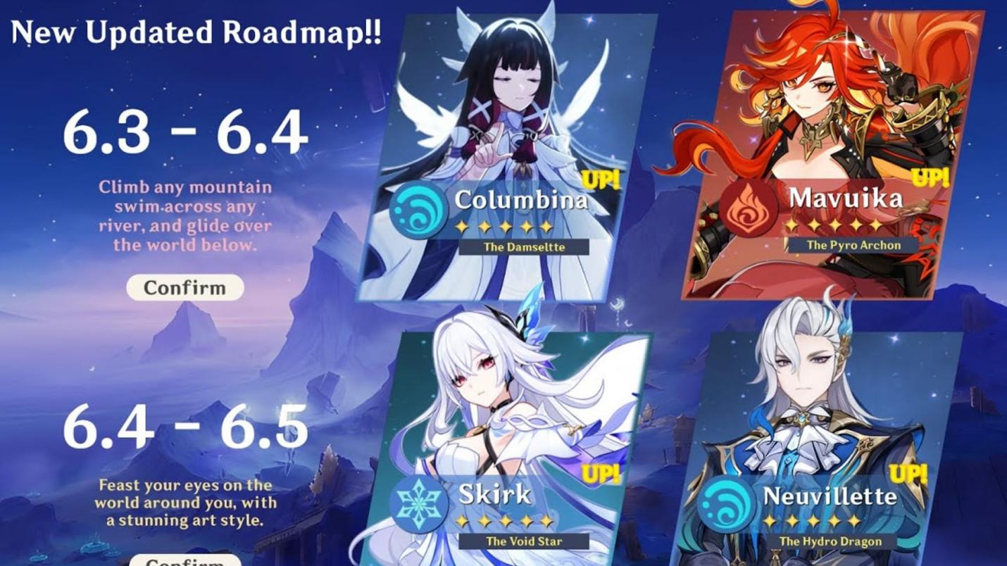  Genshin 6.3-6.5 banner roadmap