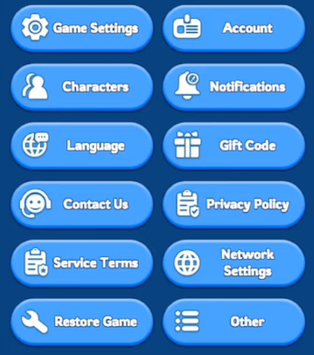 Na página do Settings, toque no botão Gift Code.