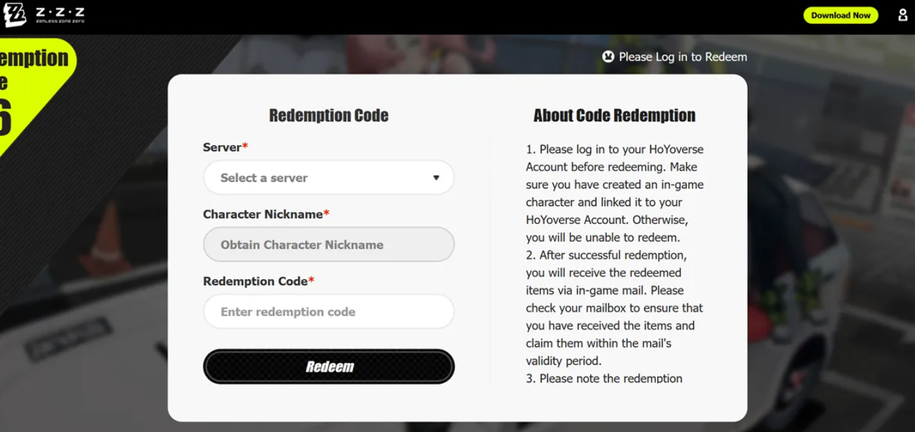 ZZZ Codes Redemption from Official Website
