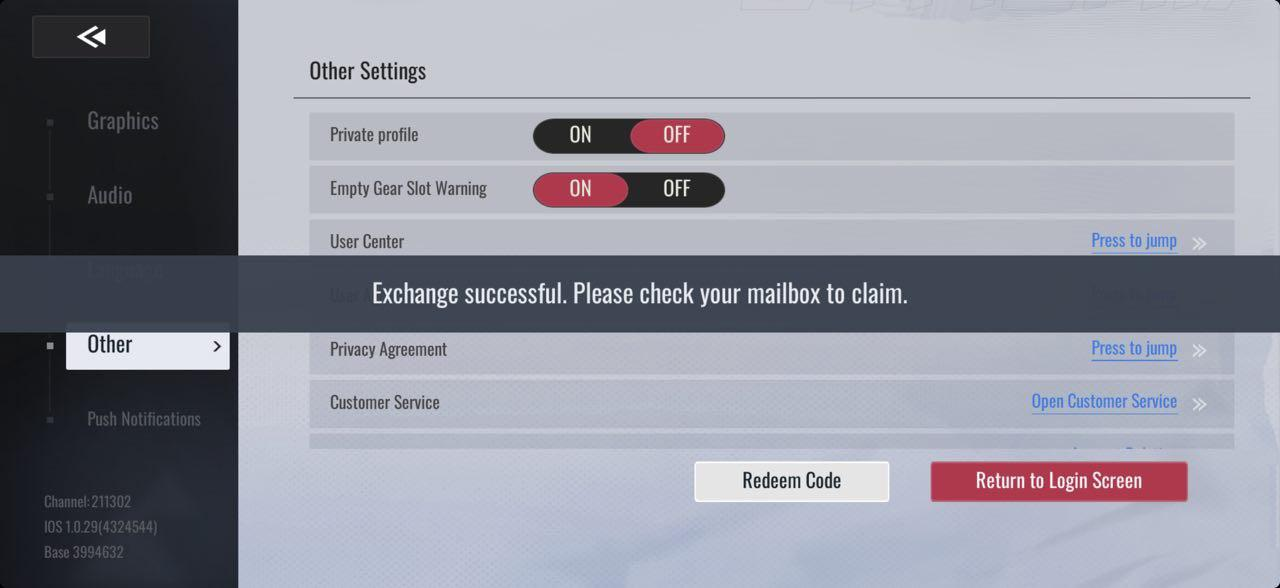 Redeem Successfully