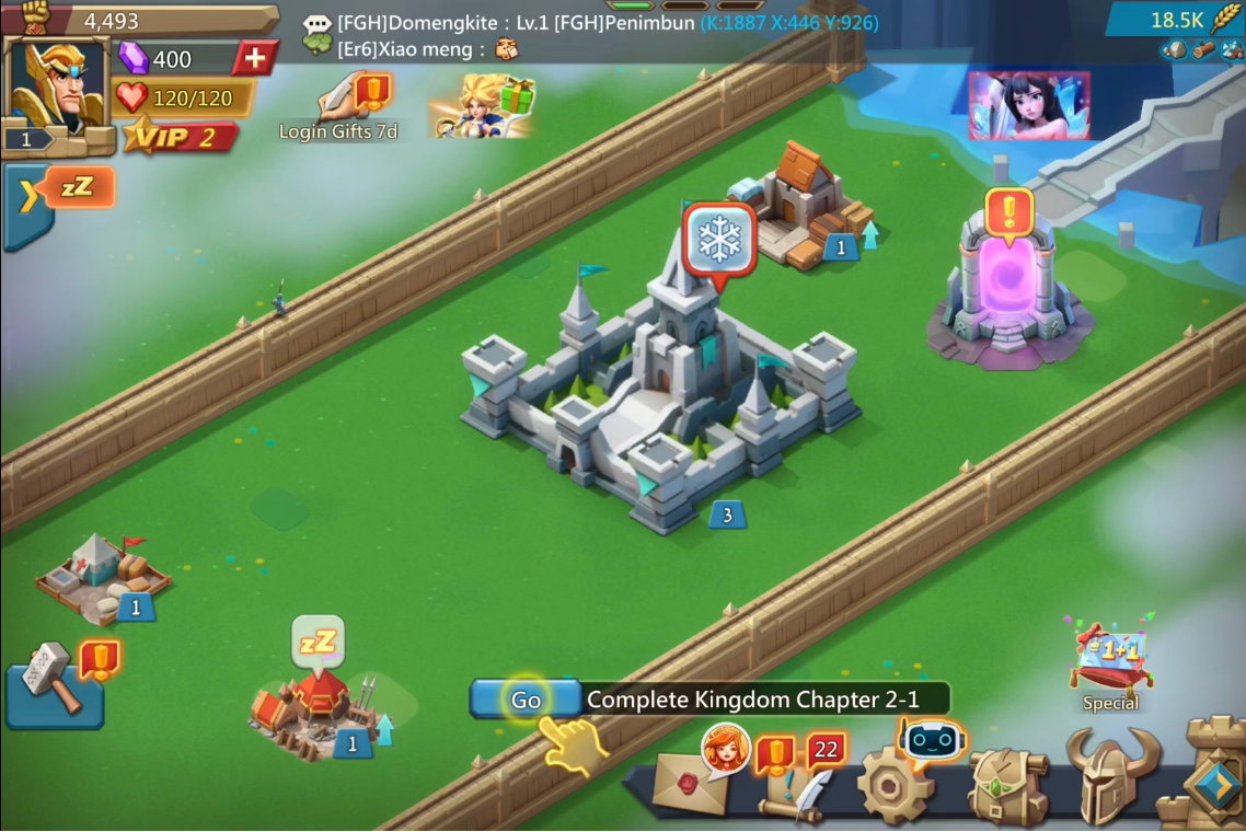Open Lords Mobile and go to the main game screen.