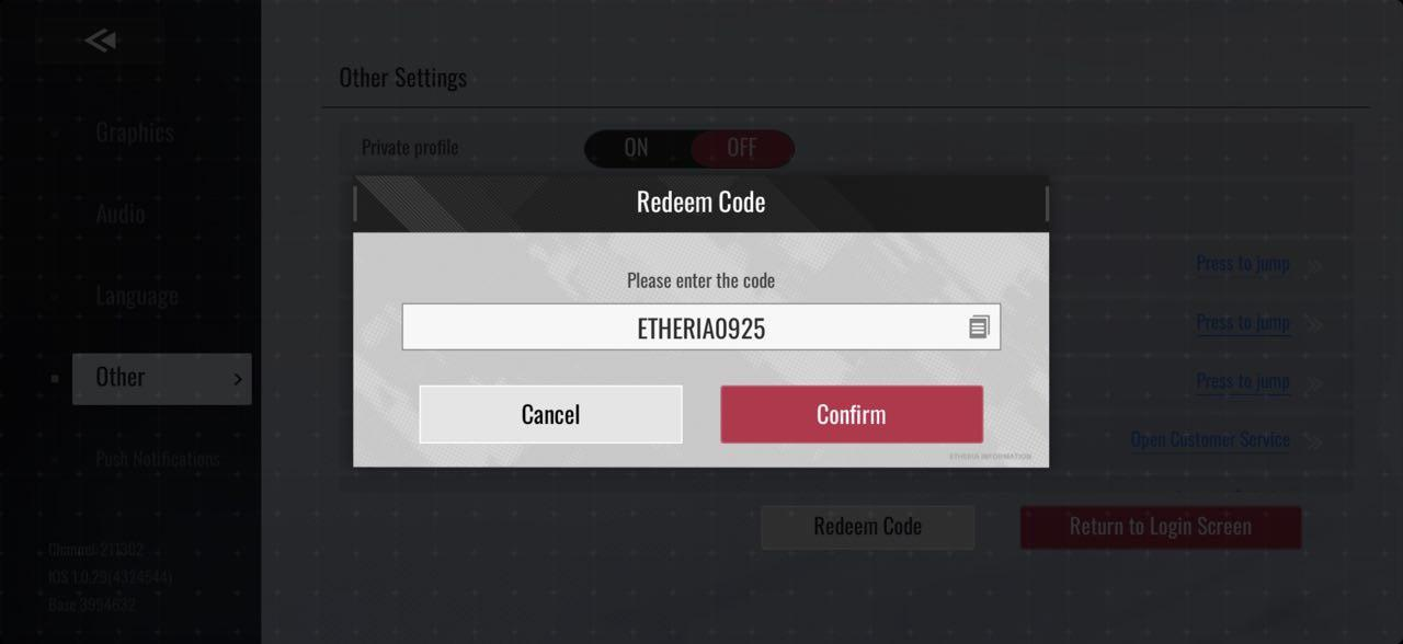 Redeem Ethria: Restart Codes