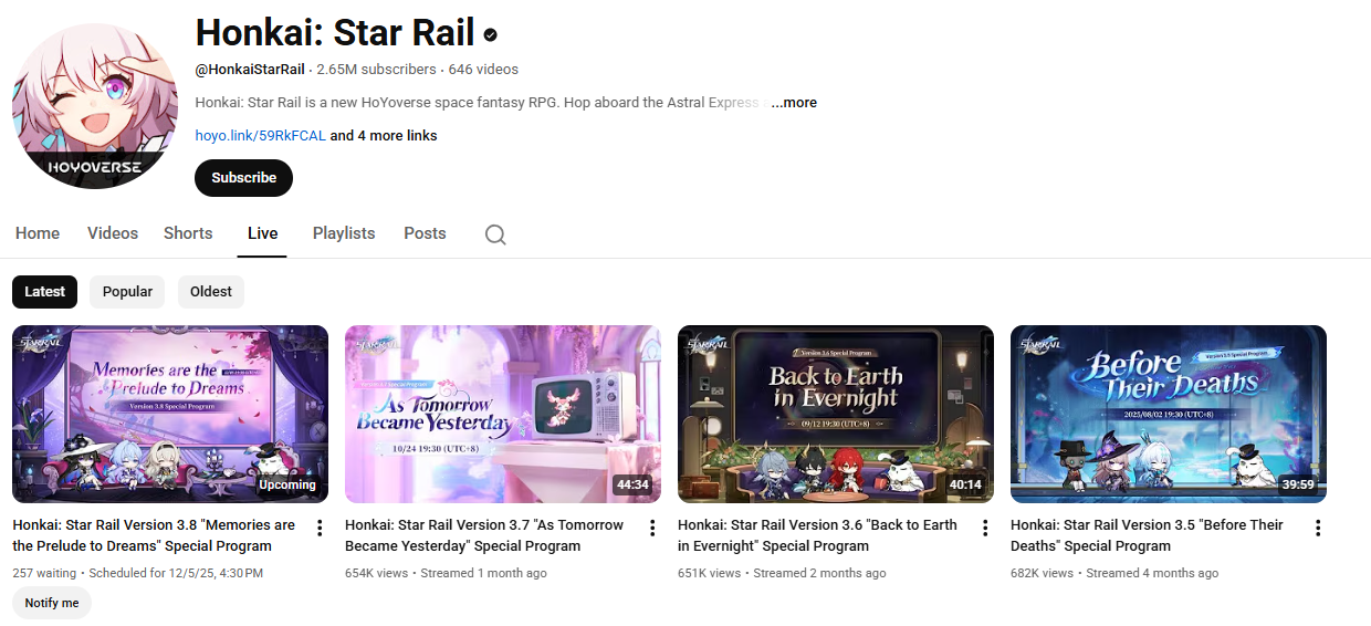 Where to Watch HSR 3.8 Livestream?